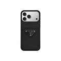 Luxury Saffiano Leather Case with Card Pocket for iPhone 12-17 Series