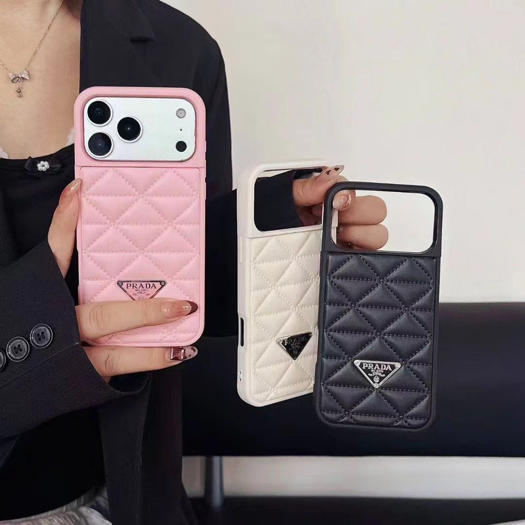 Prada Luxury Quilted Leather iPhone Case