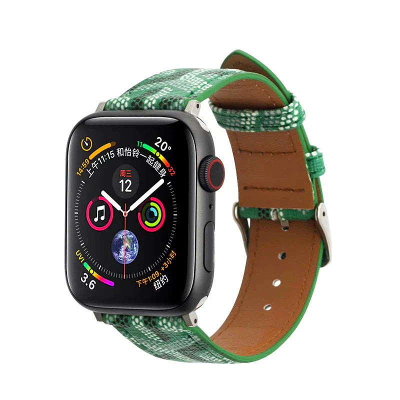Luxury GYD GREEN Leather Strap for Apple Watch