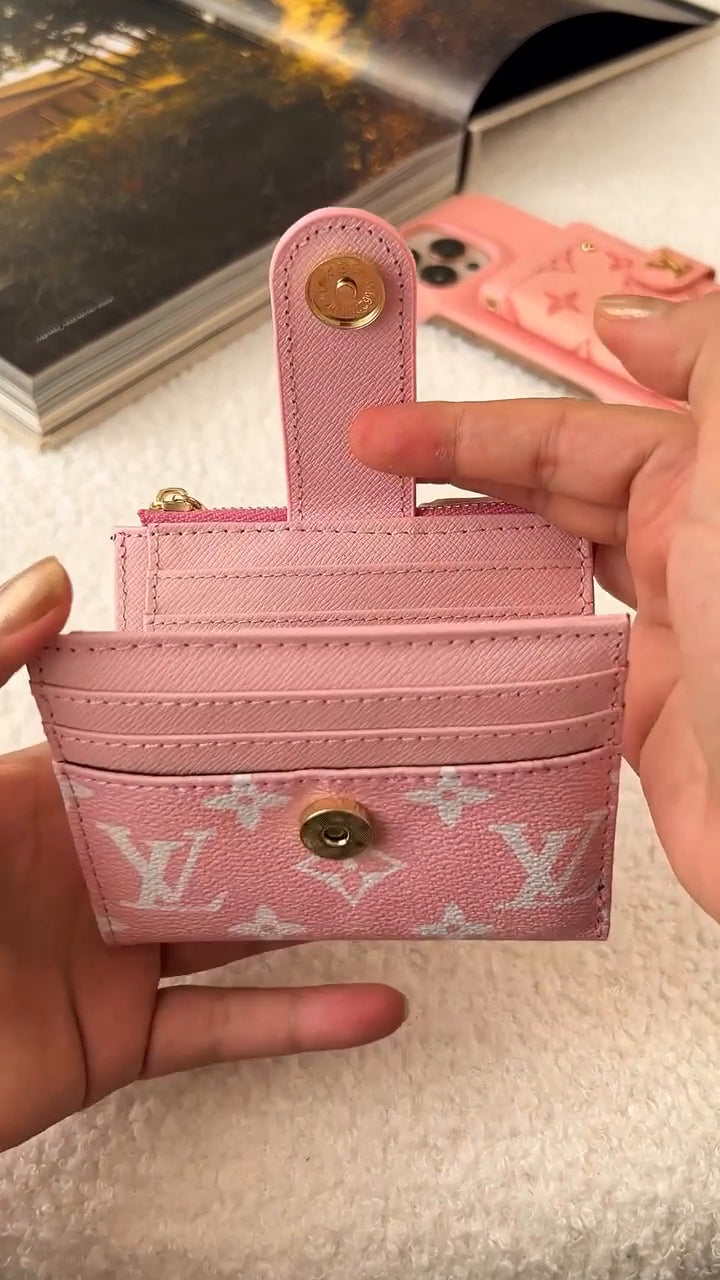 LV Luxury Leather Card Holder Phone Case for iPhone 17 / 16 / 15 / 14