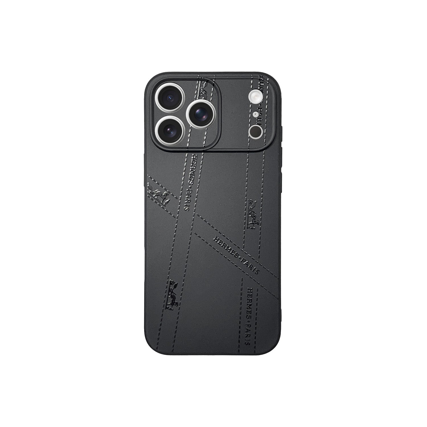 Hermes All Black Phone Case For iPhone 12-17