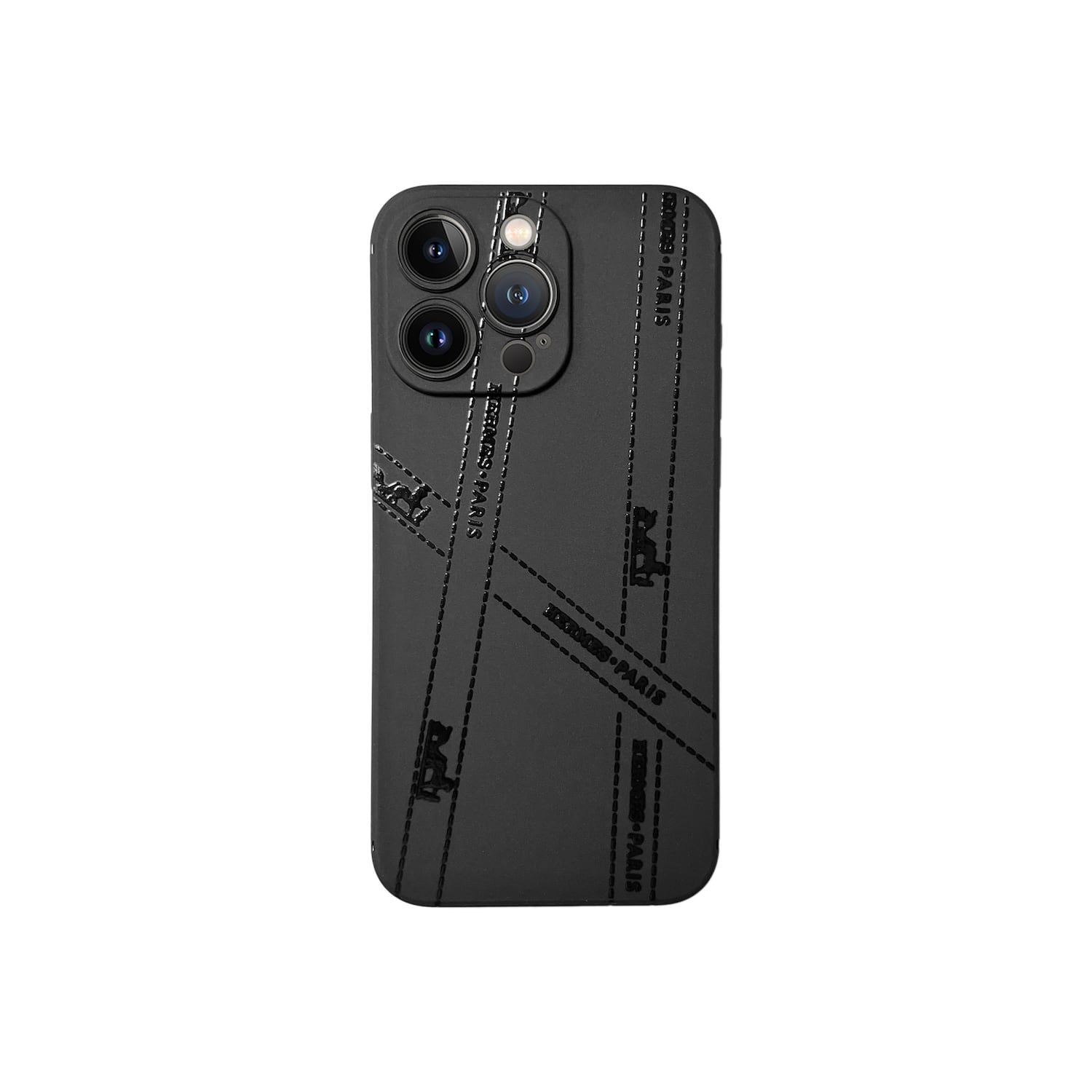 Hermes All Black Phone Case For iPhone 12-17