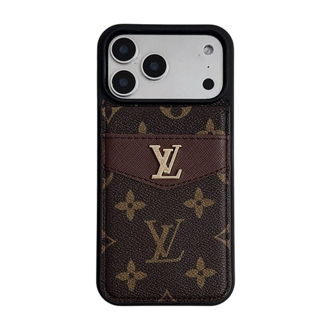 Louis V Card Holder Case For iPhone 12-17