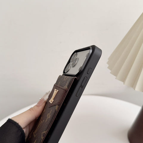Louis V Card Holder Case For iPhone 12-17