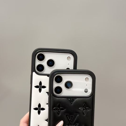 Luxury Monogram Designer Leather Cover For iPhone 17/ 16 / 15 / 14