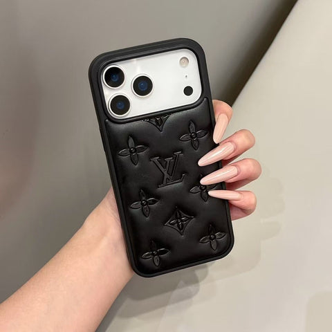 Luxury Monogram Designer Leather Cover For iPhone 17/ 16 / 15 / 14