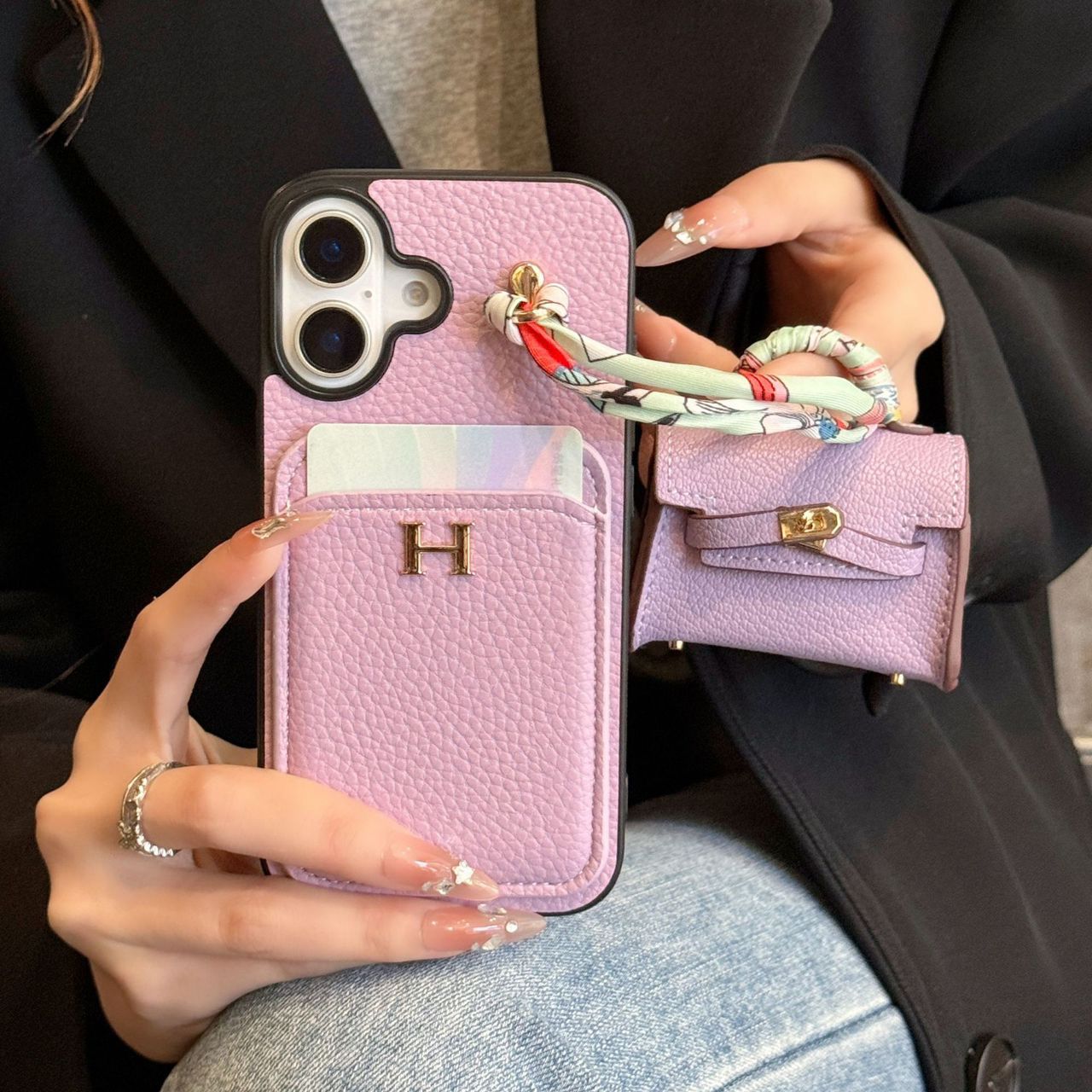 Luxury Hermes Case with AirPods Case For iPhone 14-17
