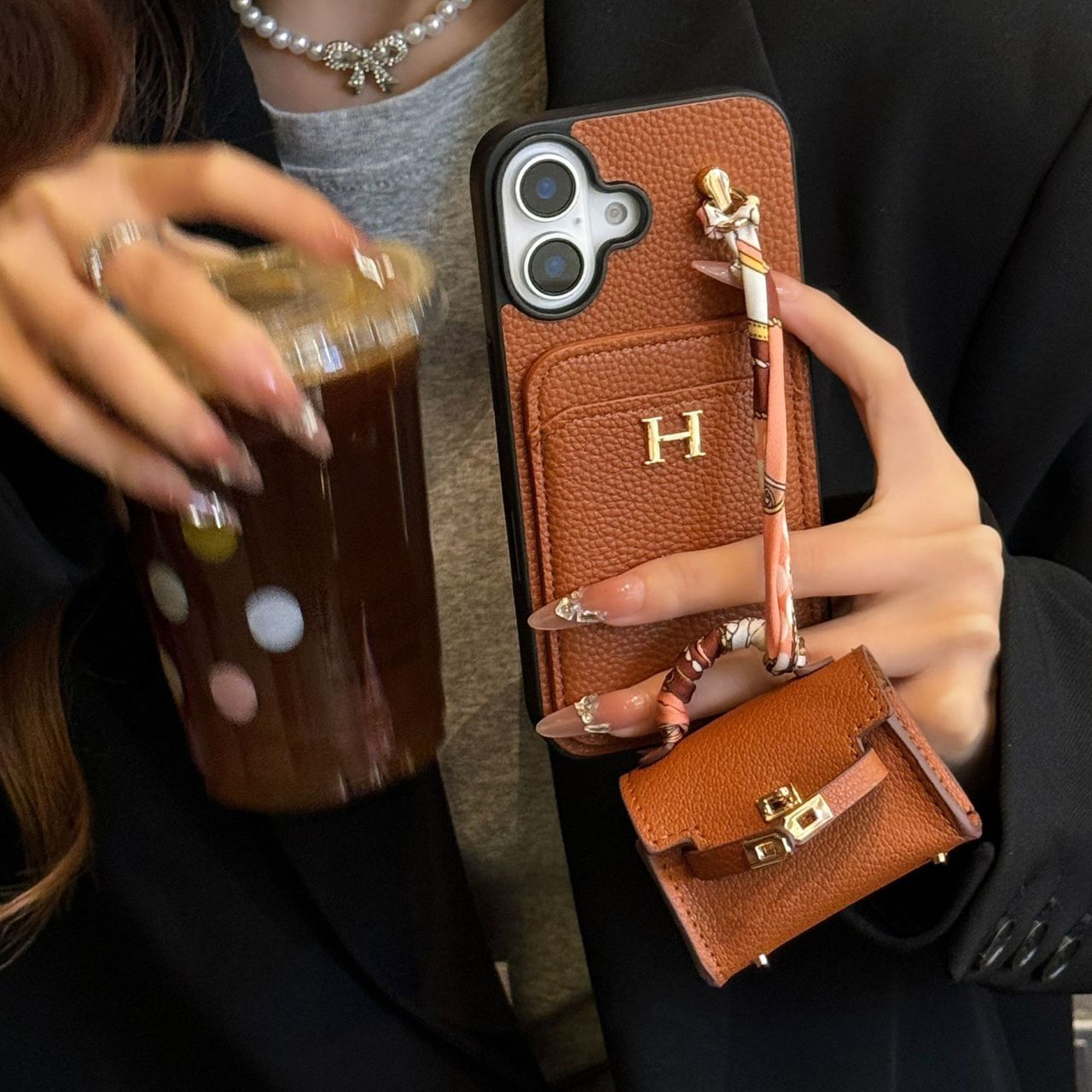 Luxury Hermes Case with AirPods Case For iPhone 14-17