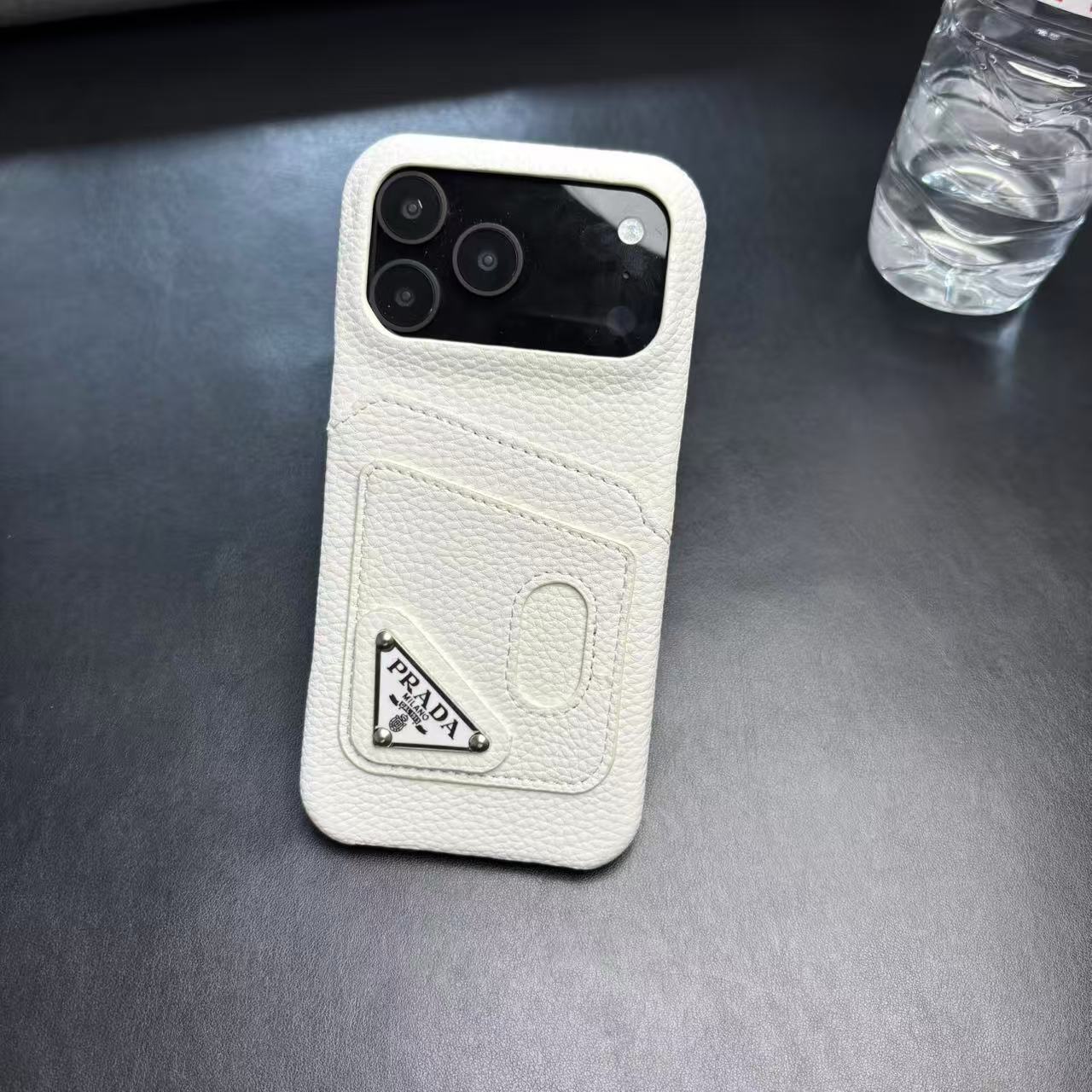 Prada Stylish Case with Card Holder For iPhone 13-17