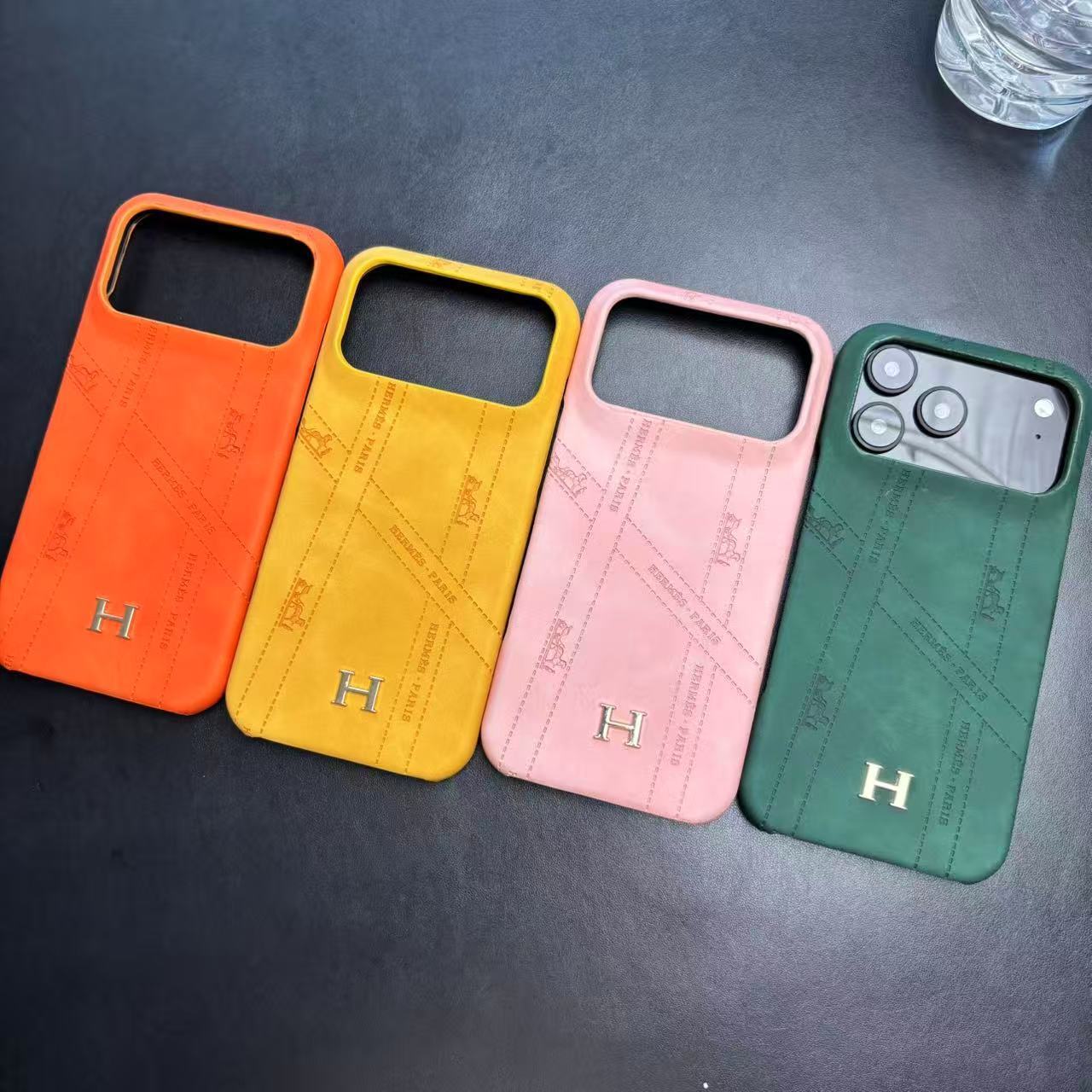 Hermes Luxury Leather Case For iPhone 12-17