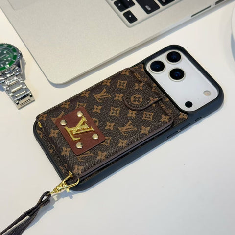 Luxury Leather Case Card Holder For iPhone 17 / 16 / 15 / 14