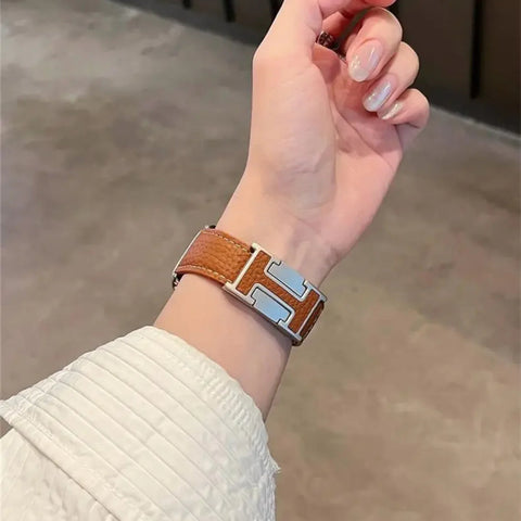 Fashion H Leather Strap