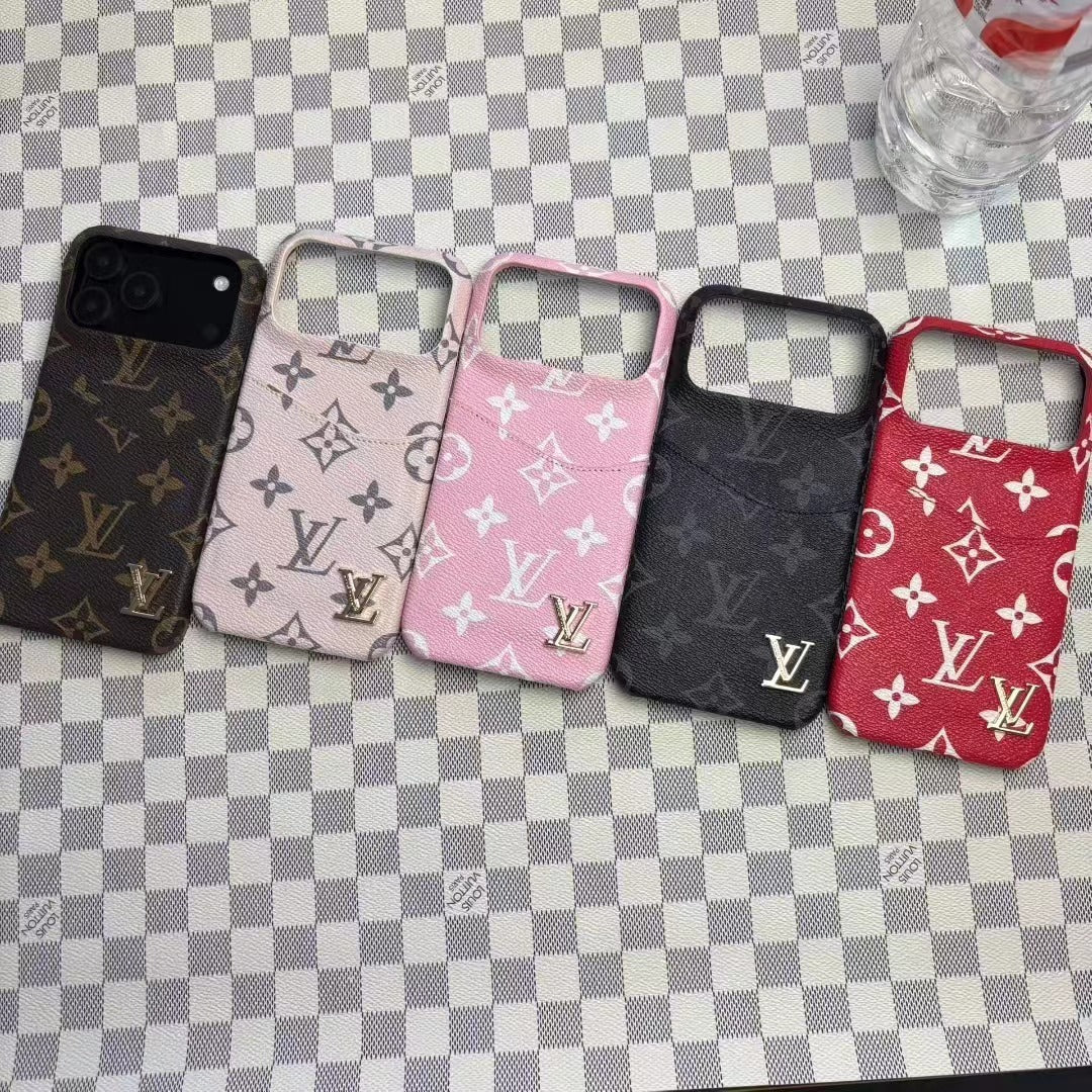 Leather Case with Card Holder For iPhone 17 / 16 / 15 / 14