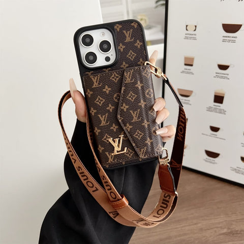 Crossbody Wallet Accordion Card Holder Canvas iPhone Leather cases