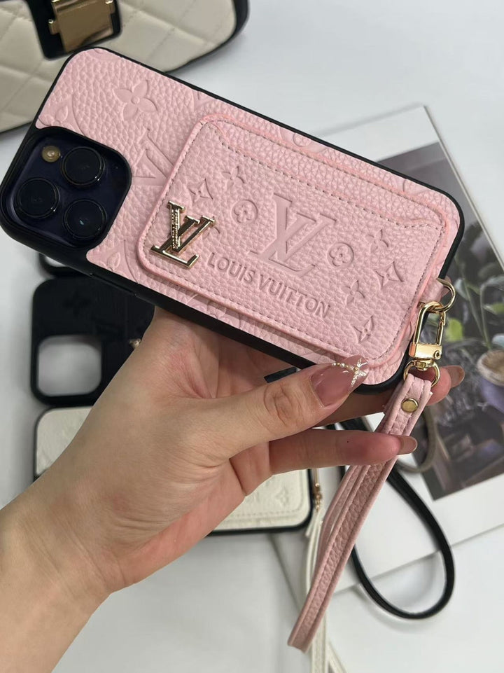 Luxe Card Holder Strap Case – Inspired Elegance for iPhone