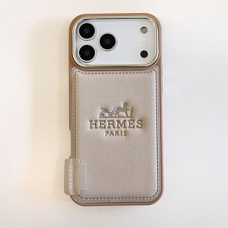 Premium Leather Hermes Style Case for iPhone 12 - 17 Series