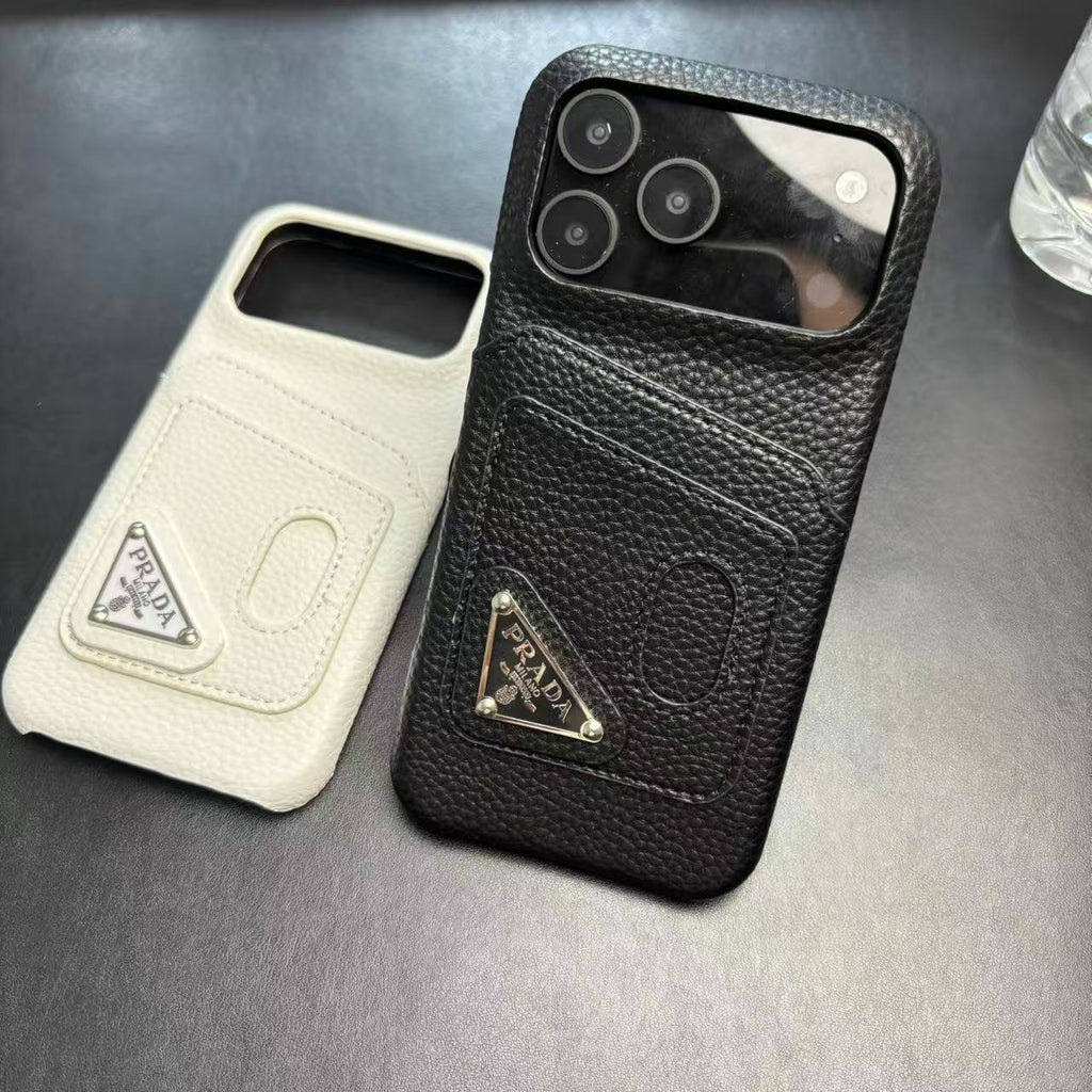 Prada Stylish Case with Card Holder For iPhone 13-17