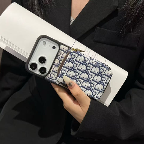 Dior Luxury iPhone Case Card Slot For iPhone 17 / 16 / 15 / 14