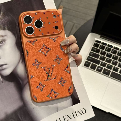 Luxury LV Rhinestones Glitter Phone Case For iPhone 17/ 16 / 15 / 14